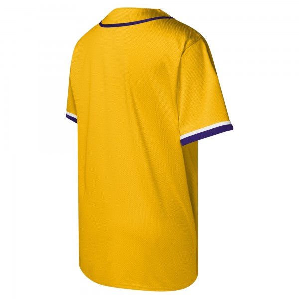 Игровая джерси Los Angeles Lakers Youth Stitch Full-Button Baseball - Gold