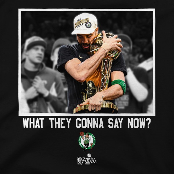 Jayson Tatum Boston Celtics Stadium Essentials Unisex 2024 NBA Finals Champions Quote T-Shirt - Black