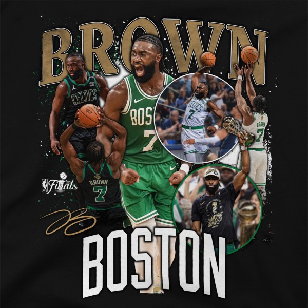 Jaylen Brown Boston Celtics Stadium Essentials Unisex 2024 NBA Finals Champions Crossroads T-Shirt - Black