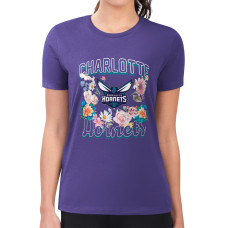 Женская футболка Charlotte Hornets G-III 4Her by Carl Banks Purple Super-Slim Fit Lightweight Flowers Team Logo Graphic