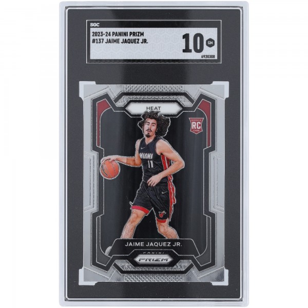 Jaime Jaquez Jr. Miami Heat 2023-24 Panini Prizm #137 SGC Authenticated 10 Rookie Card