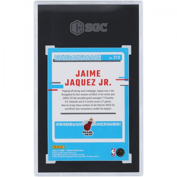 Jaime Jaquez Jr. Miami Heat 2023-24 Panini Donruss Rated Rookie #213 SGC Authenticated 10 Rookie Card