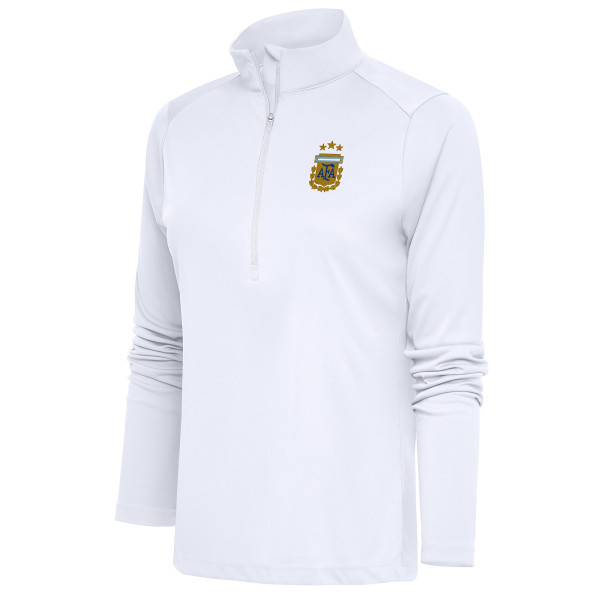 Женская Argentina National Team Antigua Tribute Half-Zip Pullover Top - White