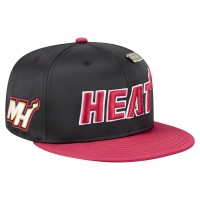 Бейсболка Miami Heat New Era Black/Red Throwback Satin Vintage Pin Two-Tone 59FIFTY