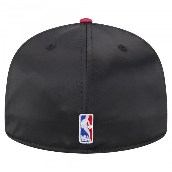 Бейсболка Miami Heat New Era Black/Red Throwback Satin Vintage Pin Two-Tone 59FIFTY