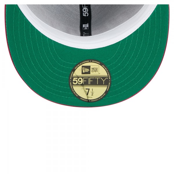 Бейсболка Miami Heat New Era Black/Red Throwback Satin Vintage Pin Two-Tone 59FIFTY