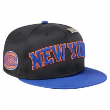 Бейсболка New York Knicks New Era Black/Blue Throwback Satin Vintage Pin Two-Tone 59FIFTY