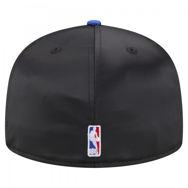 Бейсболка New York Knicks New Era Black/Blue Throwback Satin Vintage Pin Two-Tone 59FIFTY