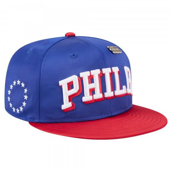 Бейсболка Philadelphia 76ers New Era Royal/Red Throwback Satin Vintage Pin Two-Tone 59FIFTY