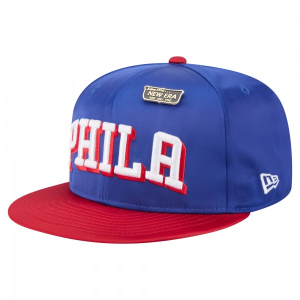 Бейсболка Philadelphia 76ers New Era Royal/Red Throwback Satin Vintage Pin Two-Tone 59FIFTY