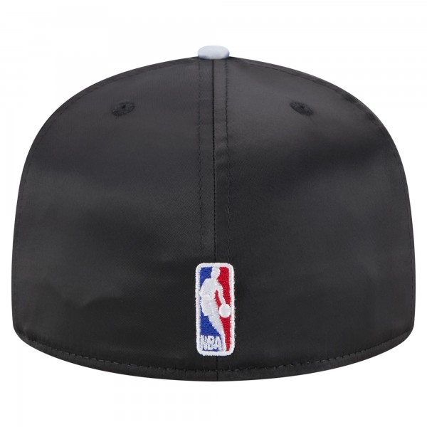 Бейсболка Brooklyn Nets New Era Black/Gray Throwback Satin Vintage Pin Two-Tone 59FIFTY