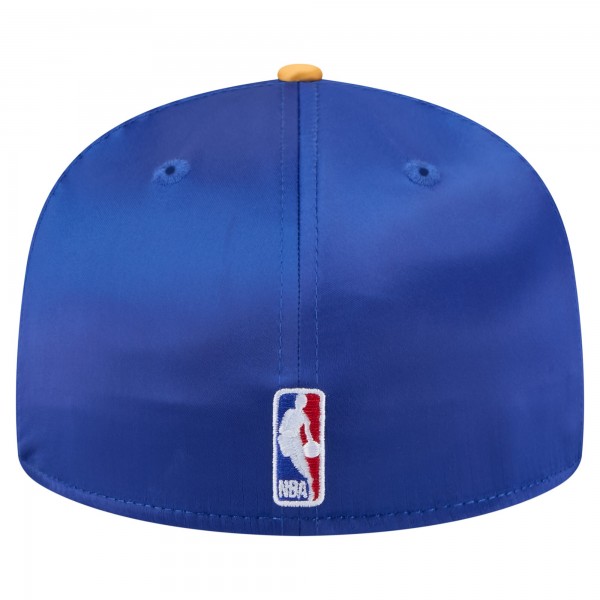 Бейсболка Golden State Warriors New Era Royal/Gold Throwback Satin Vintage Pin Two-Tone 59FIFTY