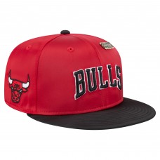 Бейсболка Chicago Bulls New Era Red/Black Throwback Satin Vintage Pin Two-Tone 59FIFTY