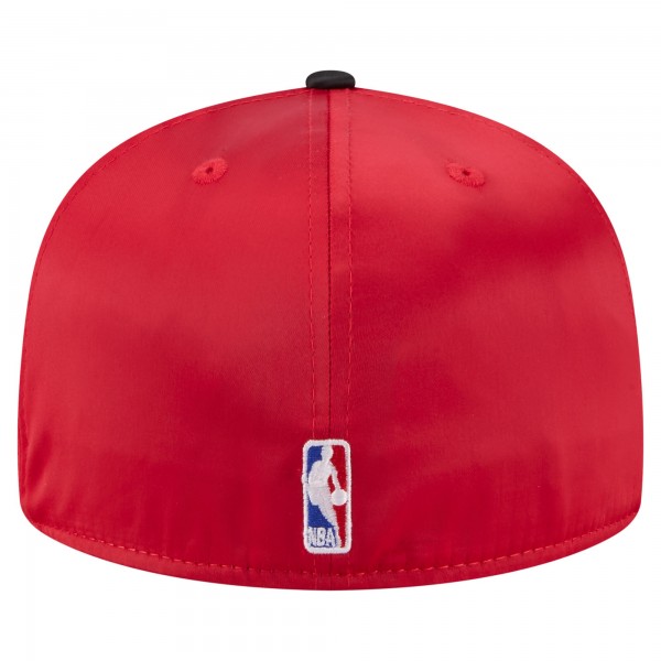 Бейсболка Chicago Bulls New Era Red/Black Throwback Satin Vintage Pin Two-Tone 59FIFTY