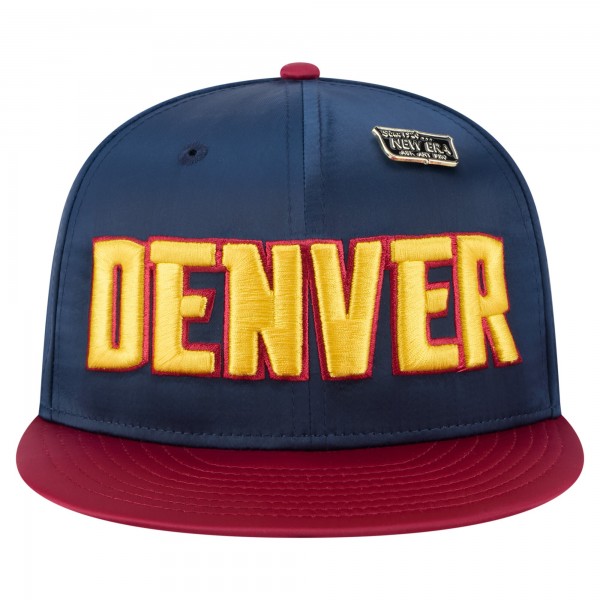 Бейсболка Denver Nuggets New Era Navy/Red Throwback Satin Vintage Pin Two-Tone 59FIFTY