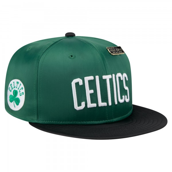 Бейсболка Boston Celtics New Era Kelly Green/Black Throwback Satin Vintage Pin Two-Tone 59FIFTY