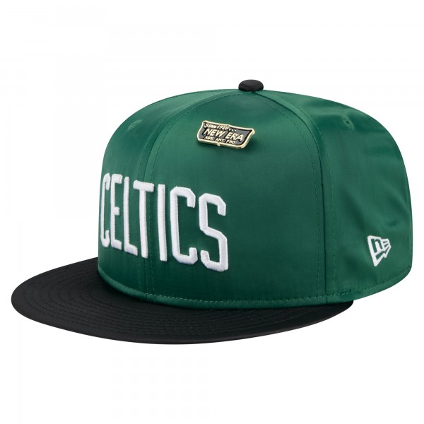 Бейсболка Boston Celtics New Era Kelly Green/Black Throwback Satin Vintage Pin Two-Tone 59FIFTY
