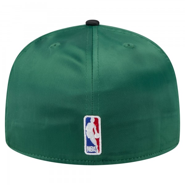 Бейсболка Boston Celtics New Era Kelly Green/Black Throwback Satin Vintage Pin Two-Tone 59FIFTY