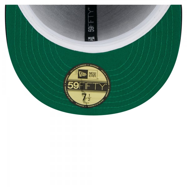 Бейсболка Boston Celtics New Era Kelly Green/Black Throwback Satin Vintage Pin Two-Tone 59FIFTY