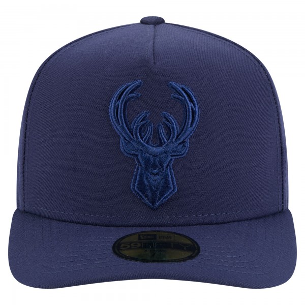 Бейсболка Milwaukee Bucks New Era Navy Colorpack A-Frame Pinch Front 59FIFTY
