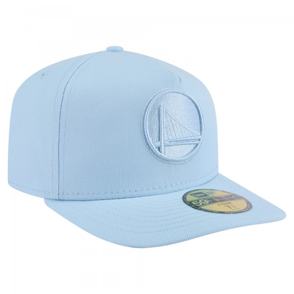 Бейсболка Golden State Warriors New Era Light Blue Colorpack A-Frame Pinch Front 59FIFTY