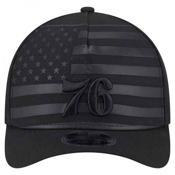 Бейсболка Philadelphia 76ers New Era Black Game Day Flag A-Frame 9FORTY