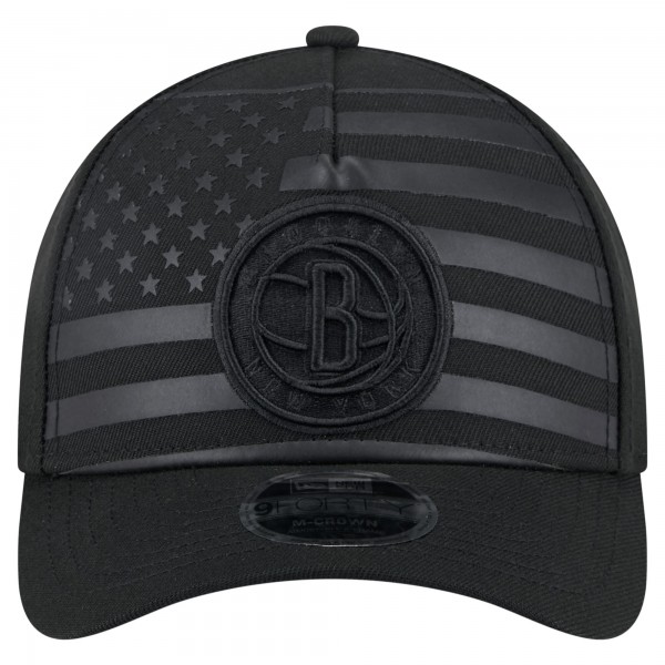 Бейсболка Brooklyn Nets New Era Black Game Day Flag A-Frame 9FORTY