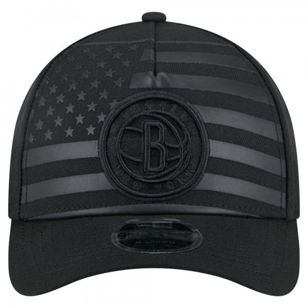 Бейсболка Brooklyn Nets New Era Black Game Day Flag A-Frame 9FORTY