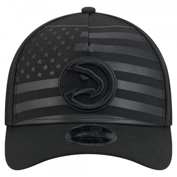 Бейсболка Atlanta Hawks New Era Black Game Day Flag A-Frame 9FORTY