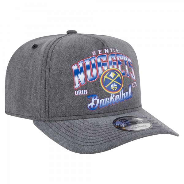 Бейсболка Denver Nuggets New Era Charcoal Throwback Washed Pre-Curved 9FIFTY