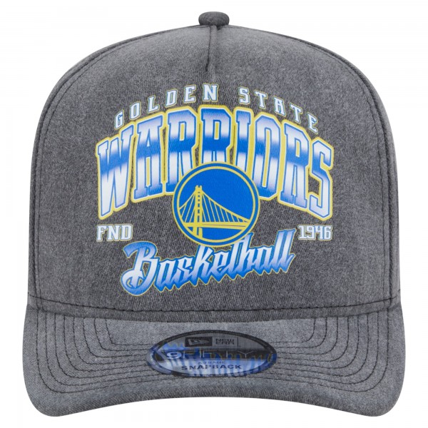 Бейсболка Golden State Warriors New Era Charcoal Throwback Washed Pre-Curved 9FIFTY