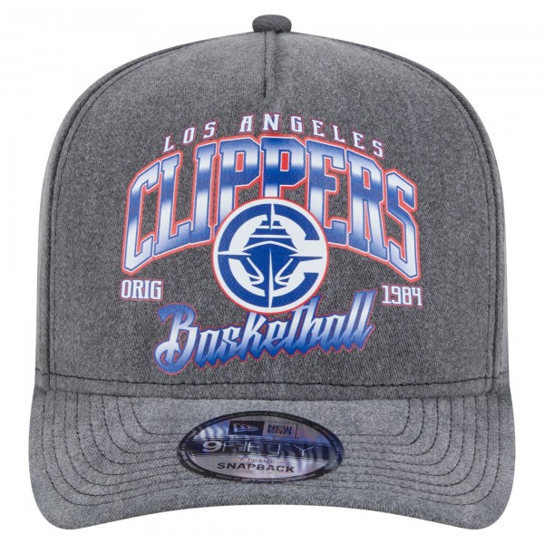 Бейсболка LA Clippers New Era Charcoal Throwback Washed Pre-Curved 9FIFTY
