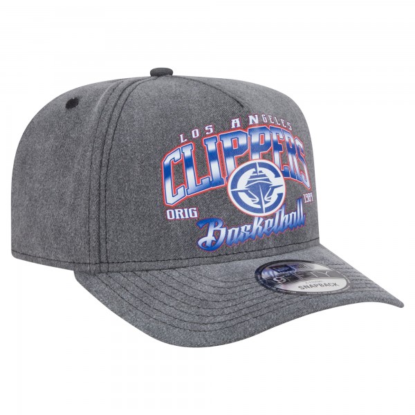 Бейсболка LA Clippers New Era Charcoal Throwback Washed Pre-Curved 9FIFTY
