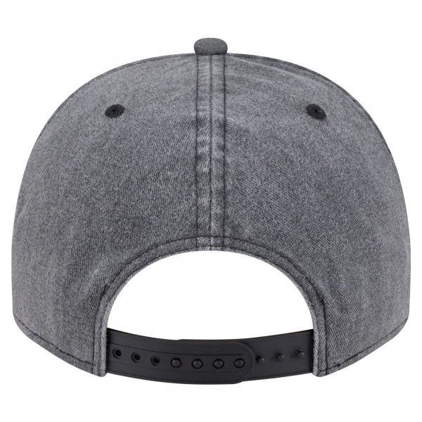 Бейсболка Los Angeles Lakers New Era Charcoal Throwback Washed Pre-Curved 9FIFTY Snapback