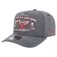 Бейсболка Miami Heat New Era Charcoal Throwback Washed Pre-Curved 9FIFTY