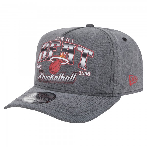 Бейсболка Miami Heat New Era Charcoal Throwback Washed Pre-Curved 9FIFTY