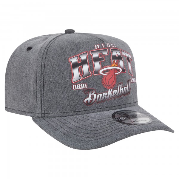 Бейсболка Miami Heat New Era Charcoal Throwback Washed Pre-Curved 9FIFTY
