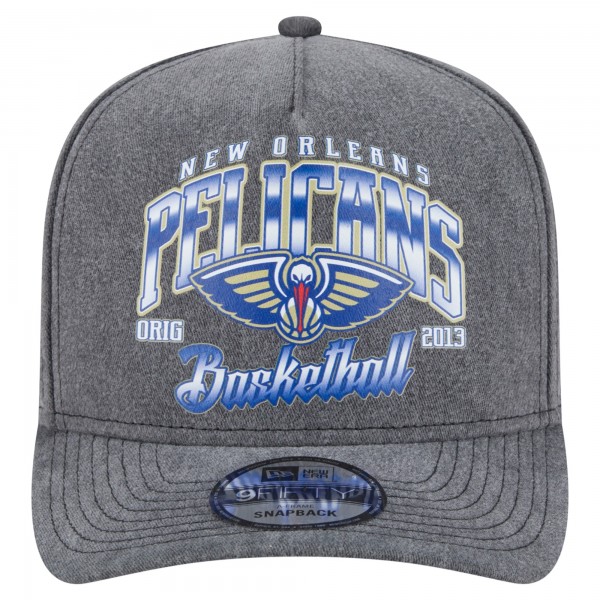 Бейсболка New Orleans Pelicans New Era Charcoal Throwback Washed Pre-Curved 9FIFTY