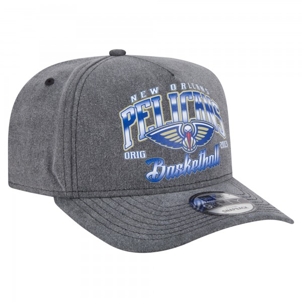Бейсболка New Orleans Pelicans New Era Charcoal Throwback Washed Pre-Curved 9FIFTY