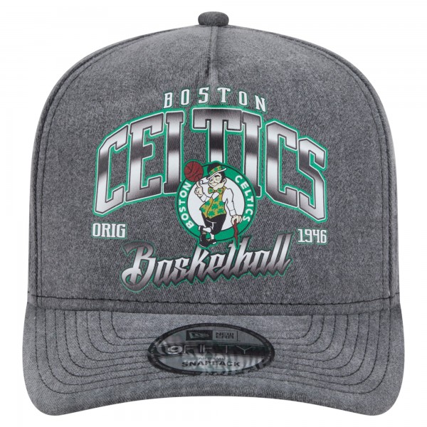 Бейсболка Boston Celtics New Era Charcoal Throwback Washed Pre-Curved 9FIFTY Snapback