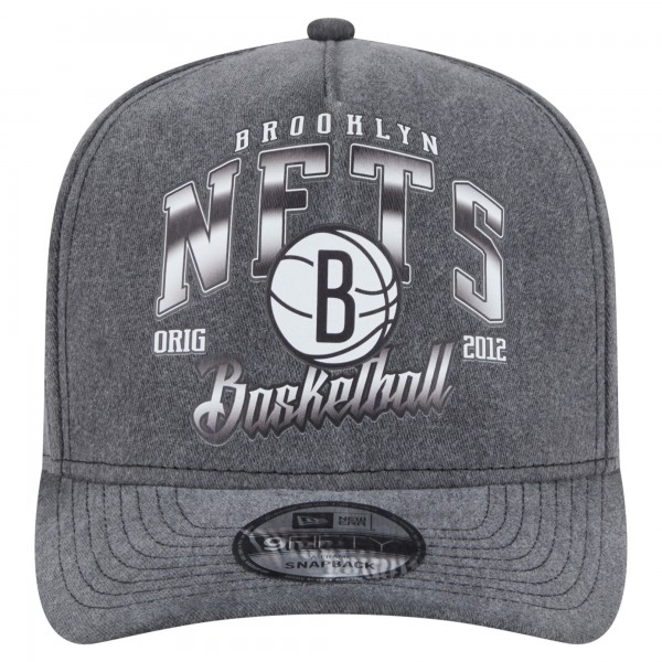 Бейсболка Brooklyn Nets New Era Charcoal Throwback Washed Pre-Curved 9FIFTY