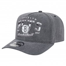 Бейсболка Brooklyn Nets New Era Charcoal Throwback Washed Pre-Curved 9FIFTY