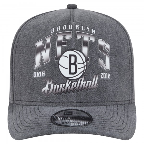Бейсболка Brooklyn Nets New Era Charcoal Throwback Washed Pre-Curved 9FIFTY