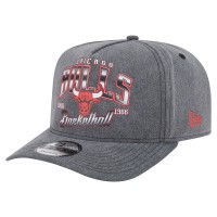 Бейсболка Chicago Bulls New Era Charcoal Throwback Washed Pre-Curved 9FIFTY
