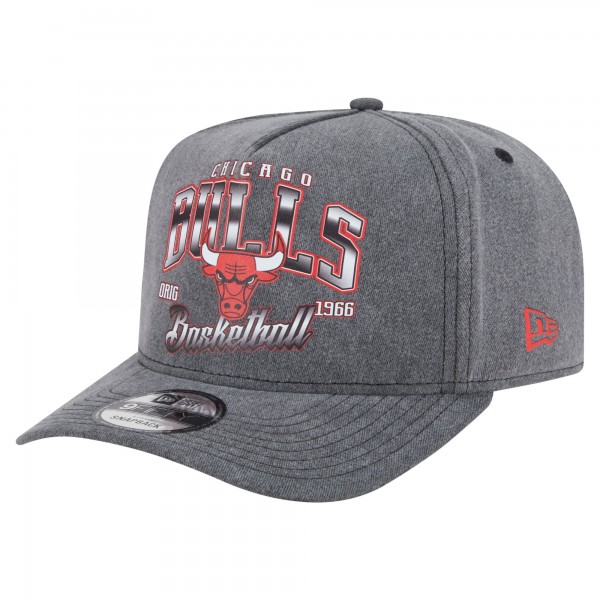 Бейсболка Chicago Bulls New Era Charcoal Throwback Washed Pre-Curved 9FIFTY