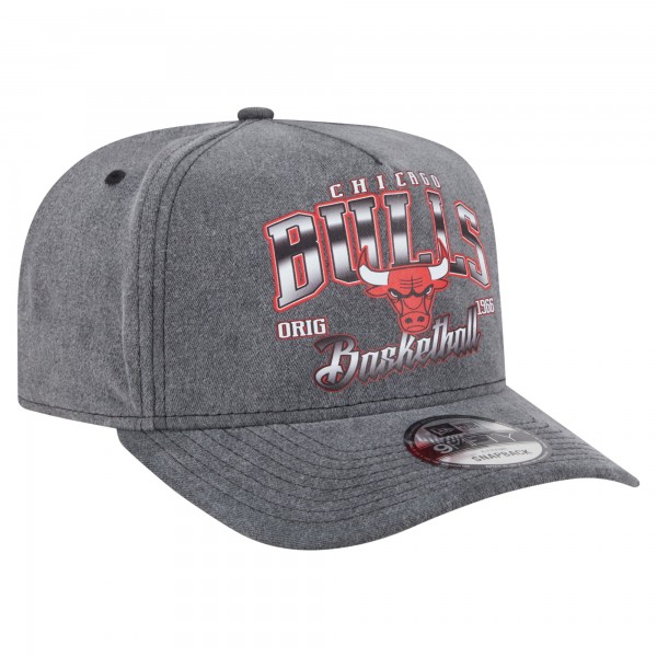 Бейсболка Chicago Bulls New Era Charcoal Throwback Washed Pre-Curved 9FIFTY