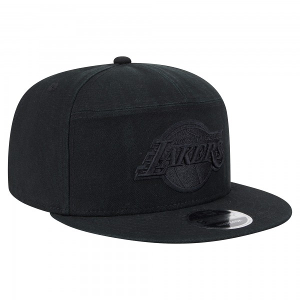 Бейсболка Los Angeles Lakers New Era Black Adventure Canvas Split Panel 9FIFTY Snapback