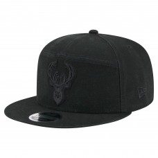 Бейсболка Milwaukee Bucks New Era Black Adventure Canvas Split Panel 9FIFTY