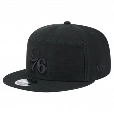 Бейсболка Philadelphia 76ers New Era Black Adventure Canvas Split Panel 9FIFTY Snapback