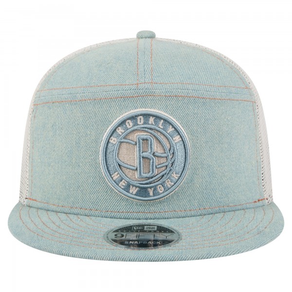 Бейсболка Brooklyn Nets New Era Adventure Denim Split Panel 9FIFTY